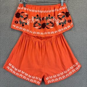 Y2k Micro Romper Small Embroidered Boho Hippie Sexy Retro Cottage Vintage Rue21